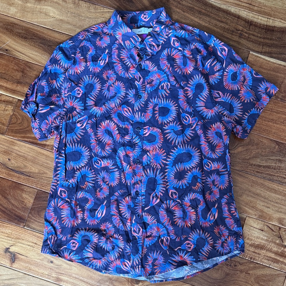 Onia Jack Linen Blend shirt- Liberty of London fabric, sz XL, EUC